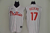 Phillies 17 Rhys Hoskins White Gold Nike Cool Base Sleeveless Jersey,baseball caps,new era cap wholesale,wholesale hats